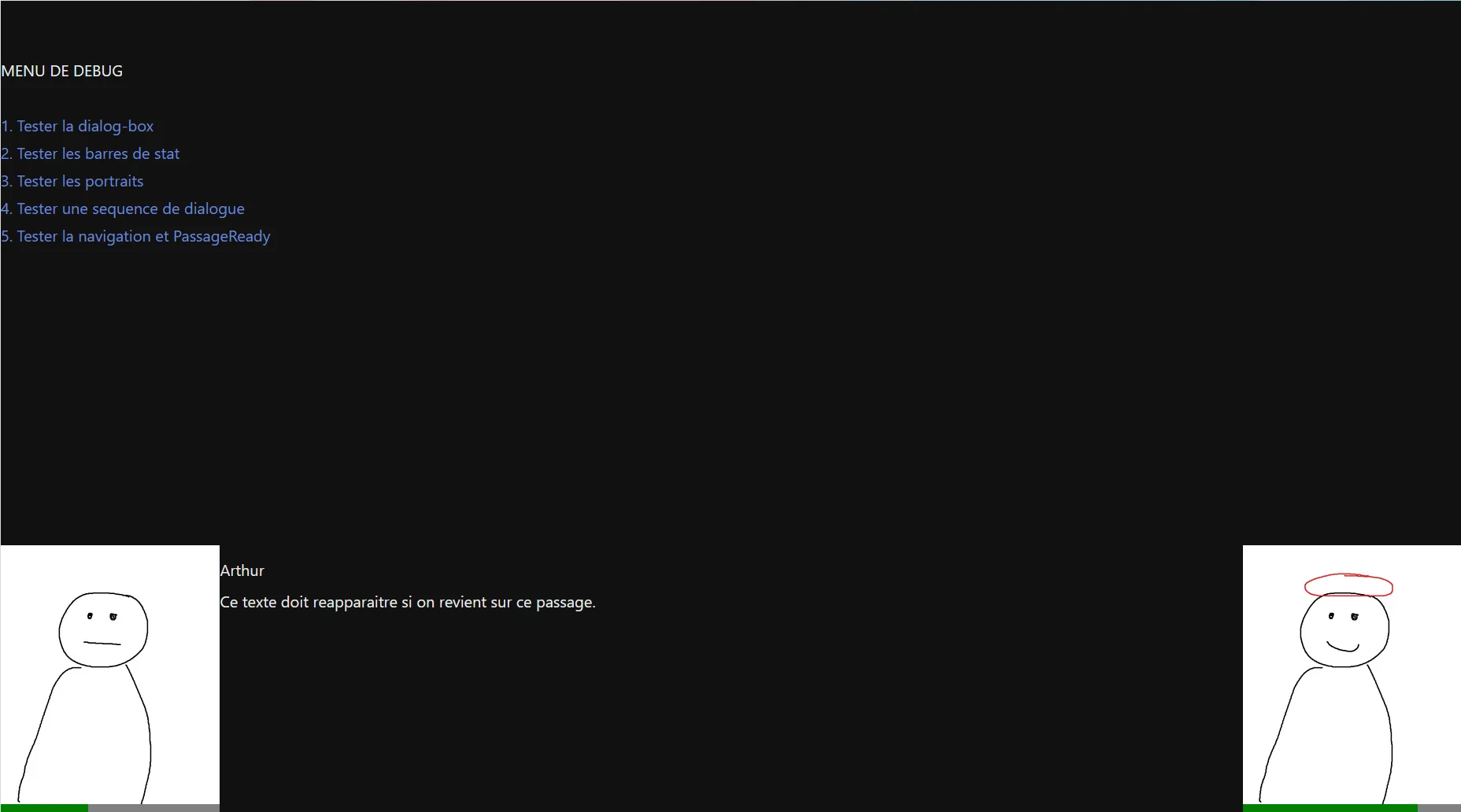 Menu de debug